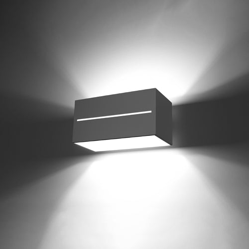 Sollux Lighting Wandlamp LOBO MAXI grijs - 20x12x10cm