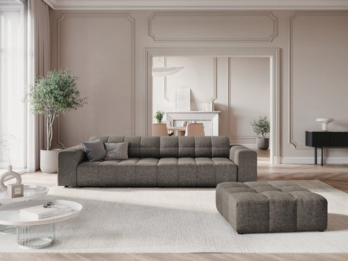 Cosmopolitan Design Poef Chicago chenille grijs - 84x102x42cm