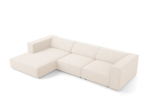 Cosmopolitan Design linker hoekbank Arendal 4-zits, chenille, lichtbeige - 166x284x70cm
