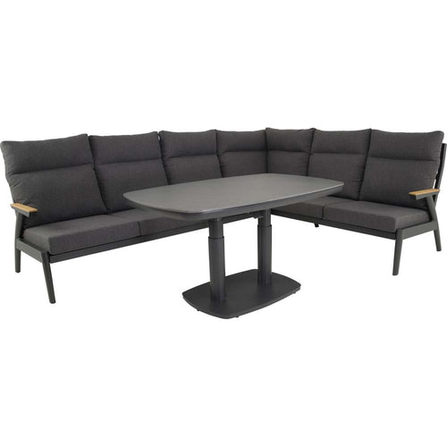 Lesli Living tuintafel Geneva - grijs - 135x83cm
