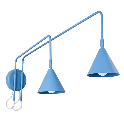 Sollux Lighting Wandlamp NOX 2 lichtblauw met schakelaar - 150x80x30cm