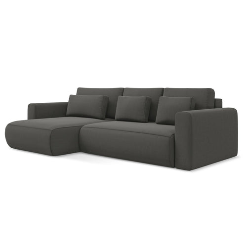 LaMiaSofa hoekbank links Perugia - velours - staal - 278x149x82