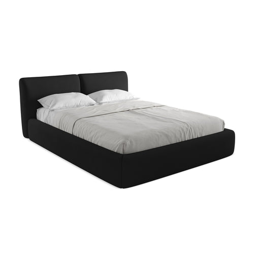 LaMiaSofa Bed met opbergruimte Milano - chenille stof - zwart - 180x228x82