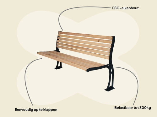 MaximaVida staande gevelbank Jordaan met rugleuning 150 cm