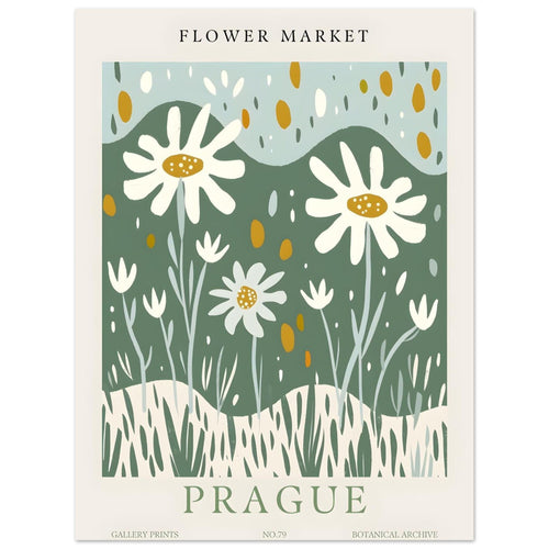 Artfulprints Poster Flower market - Prague II   - 30x40 cm - Meerkleurig