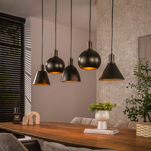 Hoyz Collection - Hanglamp Metallo Mix 5-lichts - Sienna Bruin