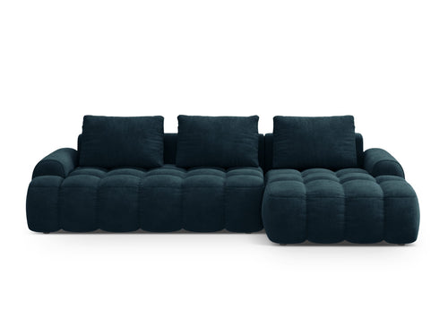 Cosmopolitan Design Converteerbare hoekbank rechts met opbergdoos Linz 3-zits, flueel diepe olie - 142x275x84cm