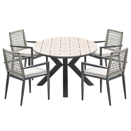 Garden Impressions tuinset Burela - Tulli taupe 5-delig - ovaal 180x115 cm - vtwonen shop