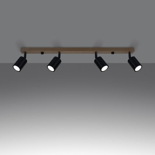 Sollux Lighting Plafondlamp VERDO 4 zwart - 96x65x17,5cm