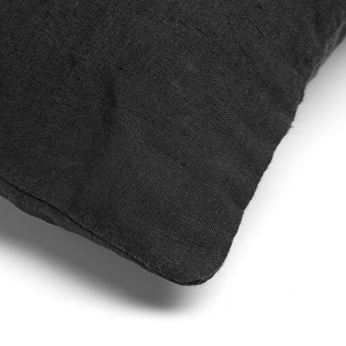 LINN - Sierkussen 45x45 cm - 100% linnen - effen kleur - Raven - zwart