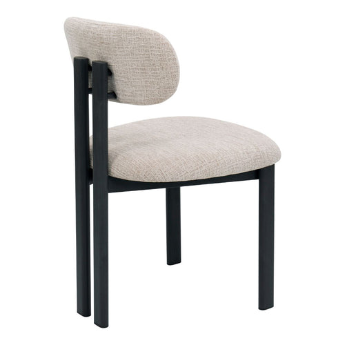 Giga Meubel Eetkamerstoel Noor - Beige/Zwart - 51x53x81cm - Set van 2 - vtwonen shop