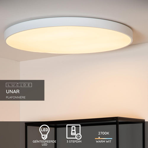 Lucide plafonnière UNAR - Geïntegreerde LED - Wit - vtwonen shop