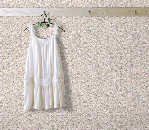 Sanders & Sanders behang bloemetjes paars, groen en geel - 53 cm x 10 m - 640394