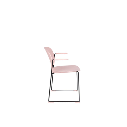 Housecraft Living Stacks Stapelbare Eetkamerstoelen met armleuning Roze - Set van 4 - vtwonen shop