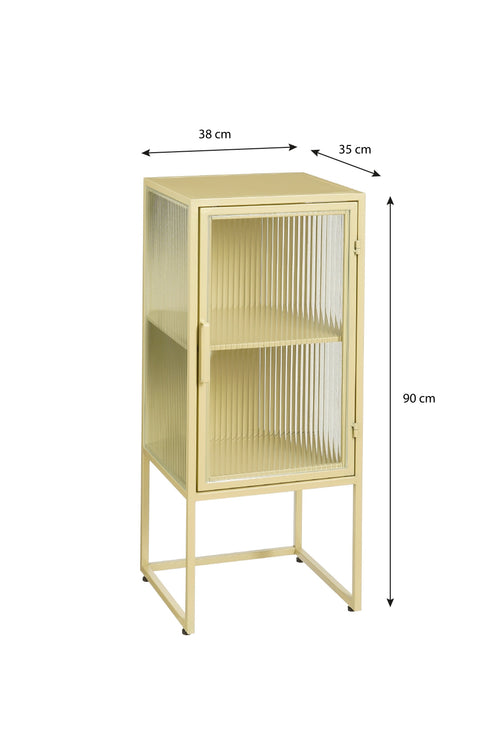 Mica Decorations Clifton Opbergkast met Deuren - L38 x B35 x H90 cm - Metaal - Beige