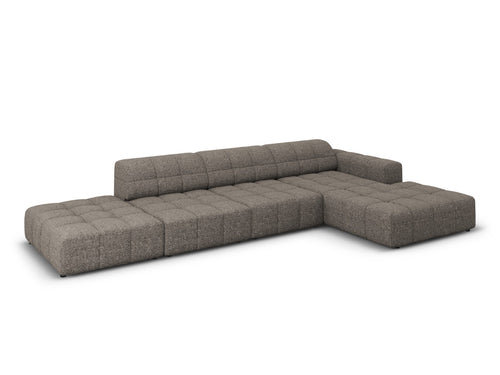 Cosmopolitan Design rechter hoekbank Chicago 5-zits, chenille grijs - 167x348x78cm