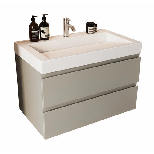 LOMAZOO badkamermeubel Zarivo - witte wastafel - greige - 80 cm