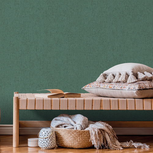 Sanders & Sanders behang linnenstructuur donkergroen - 53 cm x 10 m - 640530 - vtwonen shop