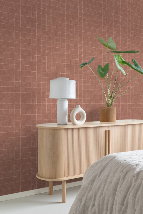 Origin Wallcoverings behang tegelmotief bruin - 50 x 900 cm - 348046 - vtwonen shop