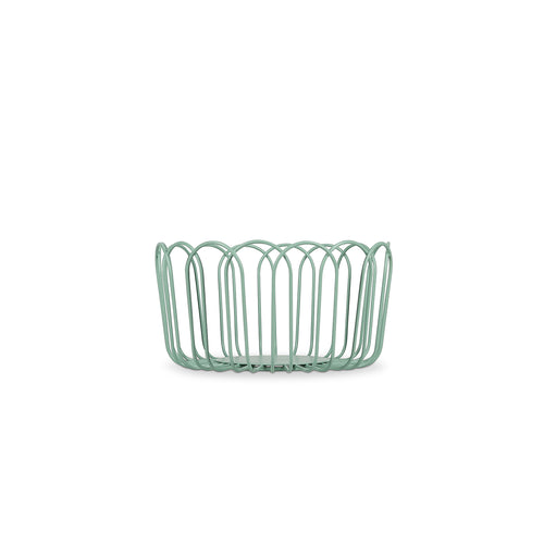 Ona - Draadmand 19xH10cm groen Flores