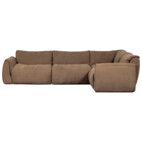 WOOOD hoekbank rechts Baggy - Geweven Chenille - Bruin - 81x396x214 - vtwonen shop