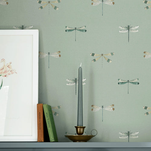 Sophie Allport Vliesbehang Kinderkamer - Watercolour Dragonfly Pale Sprig