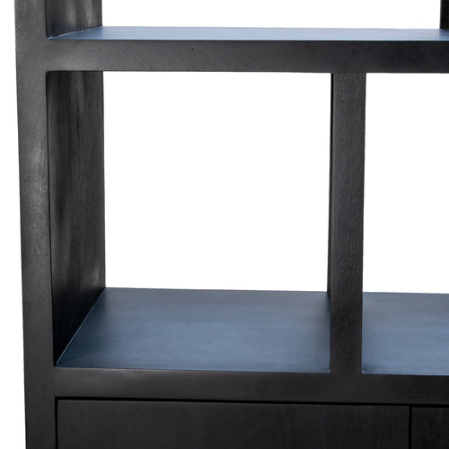 Giga Meubel Vakkenkast Luxurious - Zwart Mangohout - 100x45x210cm