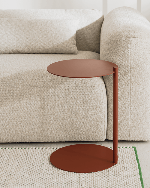 noo.ma Ande Side Table - vierkante stalen bijzettafel 42x42x59 cm, Cocoa Brown