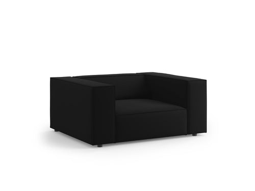 Cosmopolitan Design Fauteuil Arendal flueel, zwart - 102x124x70cm