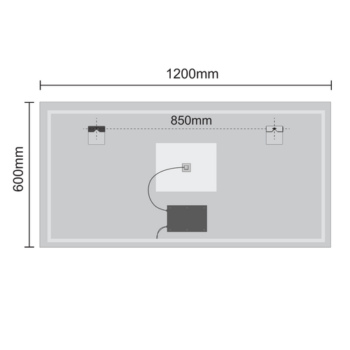 LOMAZOO badkamerspiegel Houston - met LED verlichting & anti condens - rechthoekig - 120 x 60 cm