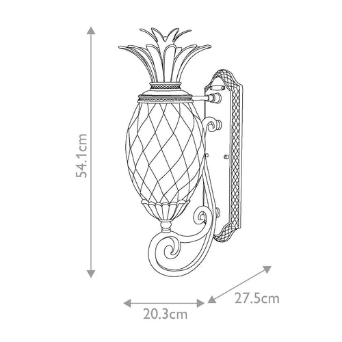 1-flammige mittelgroße Außenwandlaterne, brünierte Bronze, IP44