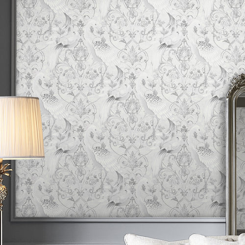 Laura Ashley Tregaron Behang - Dieren - 10mx52cm - Grijs