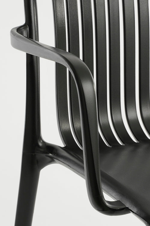 Mica Decorations  Paloma Tuinstoel - L53 x B53 x H78 cm - Polypropyleen - Zwart