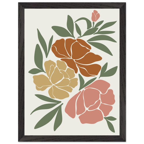 Artfulprints Poster met Lijst Boho – Autumn bloom   - 30x40 cm - Meerkleurig