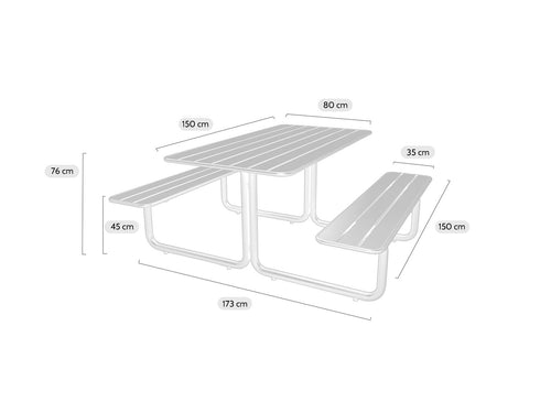 MaximaVida metalen picknicktafel Max olijfgroen - 150 cm - vtwonen shop