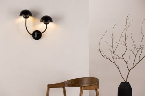 Rebellenclub Wandlamp Sikfors - zwart - Ø 15 cm