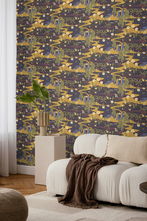 Borastapeter behang jungle-motief bruin - 53 cm x 10.05 m - 660798 - vtwonen shop