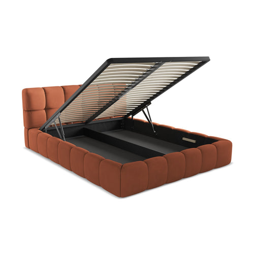 LaMiaSofa Bed met opbergruimte Roma - Chenille - Terracotta - 180x228x82