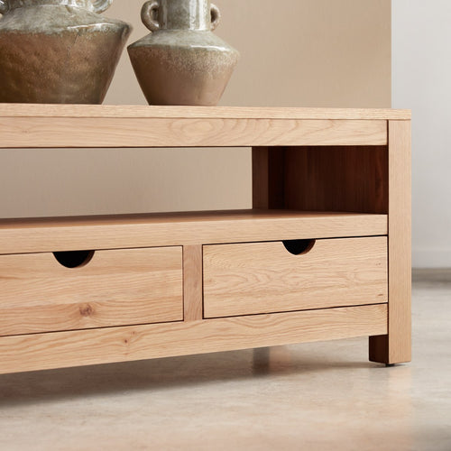 Tikamoon Massief eiken tv-meubel 200 cm - Naturel - vtwonen shop