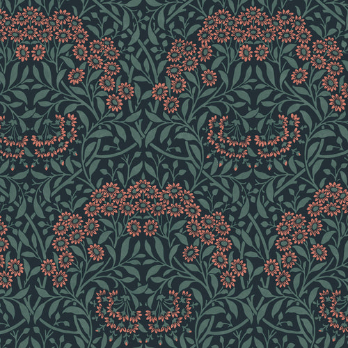 William Morris at Home Vliesbehang - Michaelmas Daisy Midnight