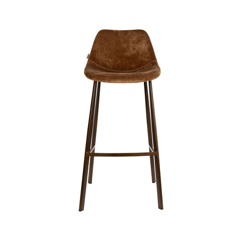 Dutchbone Franky Barkrukken rugleuning 80 cm Cognac - Set van 2