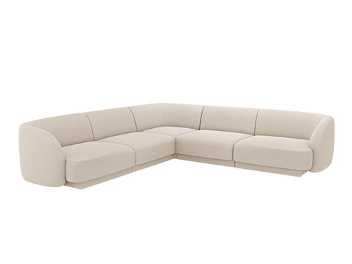 Micadoni Symmetrische hoekbank Miley 5-zits, boucle beige - 255x255x70cm