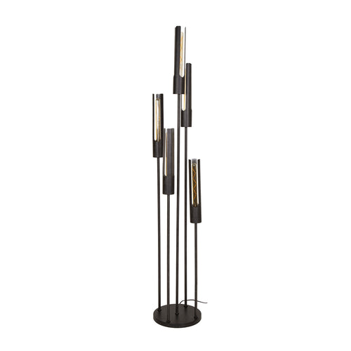 Giga Meubel Vloerlamp Tube - Zwart Metaal - 5-Lichts - 30x30x176cm - vtwonen shop