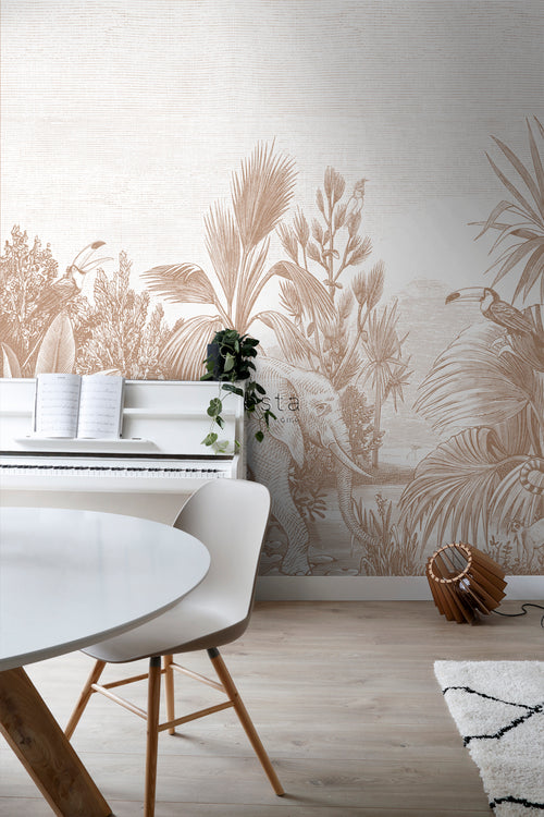 ESTAhome fotobehang jungle-motief beige - 300 x 279 cm - 159062 - vtwonen shop