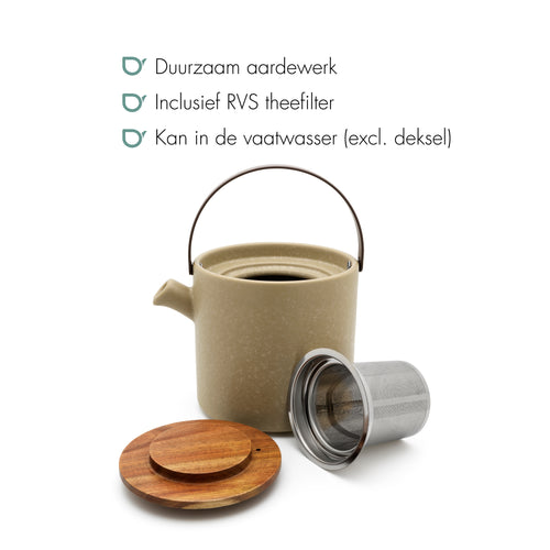 Bredemeijer - Theeset Umea 1,2L met theelicht leemgrijs - vtwonen shop