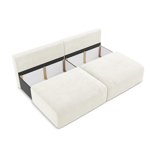 LaMiaSofa 3-zits slaapbank Ostia - chenille stof - wit - 216x102x79