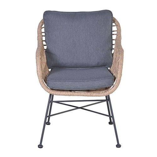 Margriet dining fauteuil - carbon black - natural rotan - mystic grey