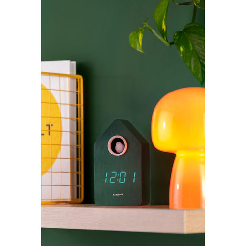 Karlsson wekker Cuckoo LED - groen - Ø9cm - vtwonen shop