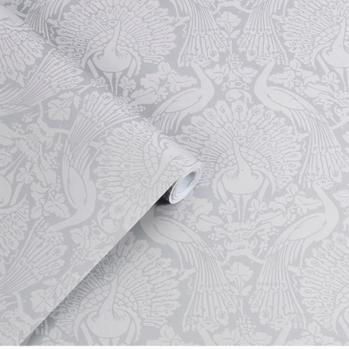 Laura Ashley Vliesbehang - Peacock Damask Pale Slate - 10mx52cm - vtwonen shop