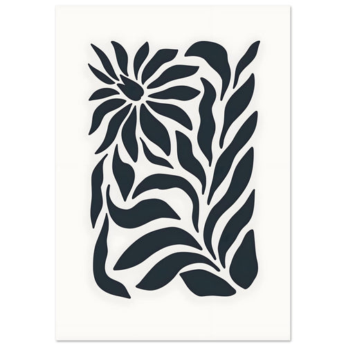 Artfulprints Poster met Lijst Matisse - Flowers in silence   - 50x70 cm - Zwart / Wit